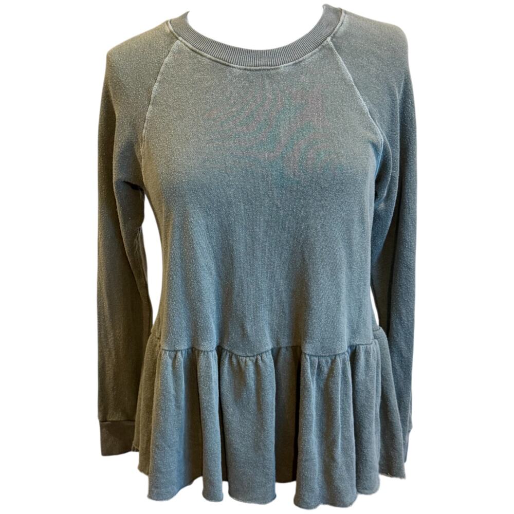 Truly Madly Deeply Green Babydoll Peplum Size M Cozy Bella Swan Core Sweatshirt